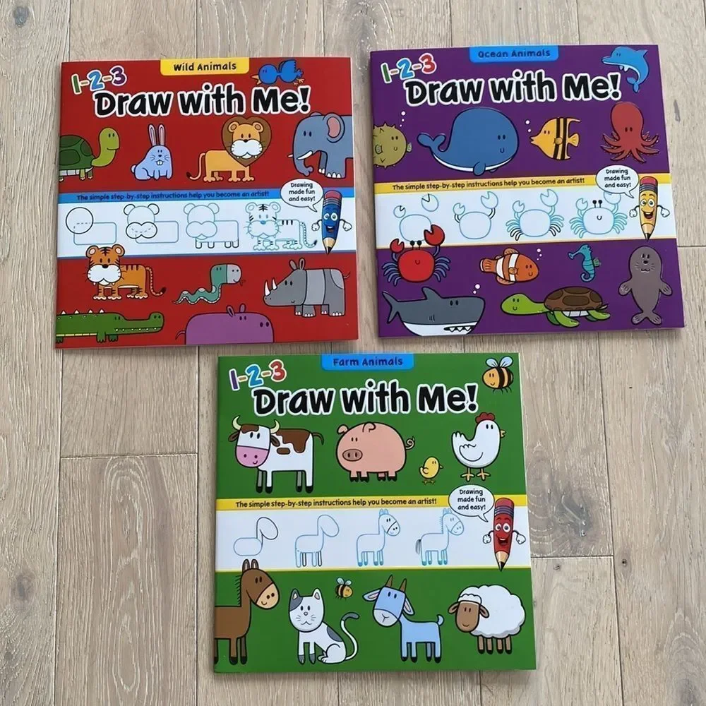 Little Artist Drawing Book Bundle of 5 Draw With Me and Drawing I Can Draw That